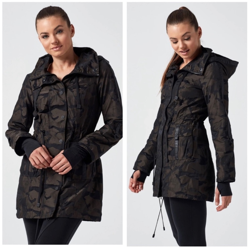 Blanc Noir Camo Anorak Jacket in Black
